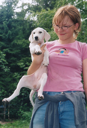 Sara with 9 week old Lublub